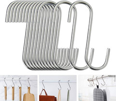 40 Pack S Hooks Stainless Steel Heavy Duty S Hooks for Hanging Pots Pans Plants