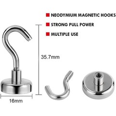 Strong Neodymium Magnetic Hooks Kitchen Refrigerator Storage & Cruise Essentials