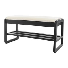 Shoe Storage Bench With Drawer And Shelf For Entryway Black 80cm Faux Leather