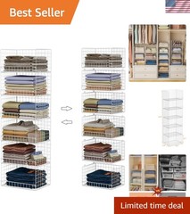 6-Tier Stackable Closet Organizers and Storage Shelves, Closet Shelf Organize…