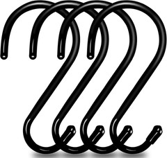 Large S Hooks 4 Pack 6In Heavy Duty Vinyl Coated Metal Hanging Closet Kitchen