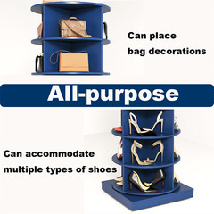 Modern 6-Tier Rotating Shoe Rack Tower 360° Spinning Shoe Display Carousel US
