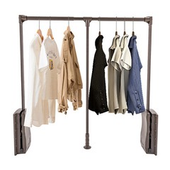 Polished Chrome Soft-Close Pull-Down Wardrobe Lift Adjustable 35–47.2 in 55 lb