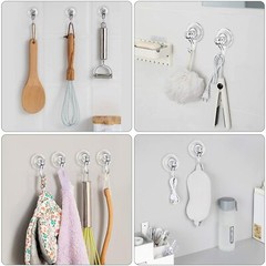 2PCS Heavy Duty Suction Cup Hook Cup Wall Wreath Hanger Window Shower Kitchen