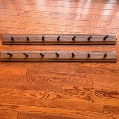 VTG Solid Oak Baseball Cap Hat Racks (Set of 2) – 36″ Wall Mount Hat Display Peg