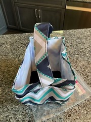 Thirty-One Storage Bin And Matching Pieces. 8 Piece Set. “DOTTY CHEVRON”. NEW.