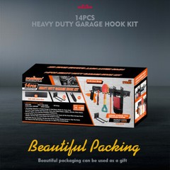 Garage Tool Organization 9pc Double Hooks Holder 64″ Utility Rack Wall Mount