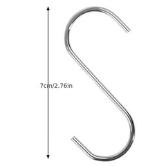 10PCS Stainless Steel S Hooks Heavy Duty Kitchen Bathroom Hanging Hooks
