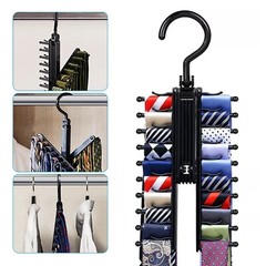 Adjustable X Neck Tie Rack Hanger Non-Slip Belt Compact Closet Holder Organizer