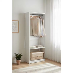Prosper 32 In. W White Tower Unit 1-Shelf 1-Rods Wood Closet System