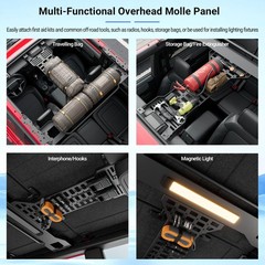 Overhead Molle Panel Compatible with 2021-2025 Ford Bronco 4 Door Roof Reinfo…