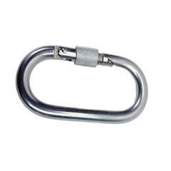 5/16″ Lock Nut Carabiner Clip Spring Snap Hook Oval Shape Stainless Steel T316