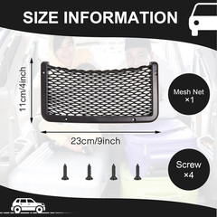 2 Pack Car Storage Net Bag Phone Mesh Net Holder Pocket Organizer, 9×4 Inch
