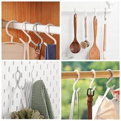 6-Pack Secure & Quiet Plastic S Hooks, Small (2.4inch) White – 6 Count