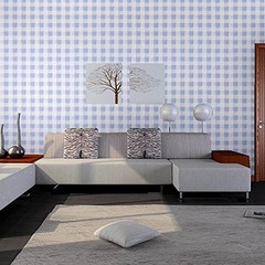 Self Adhesive Vinyl Decorative Blue Gingham Contact Paper Shelf 17.7″W x 78″L