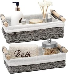 Wicker Woven Storage Basket for Organized Countertop Toilet Paper Storage Basket