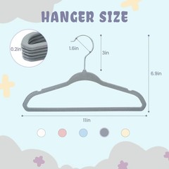 50 Pack Kids Velvet Hangers 11 Inches Children’s Clothes Hangers Non-Slip Bab…