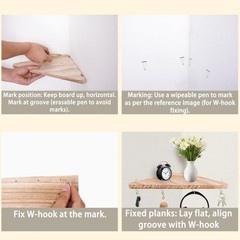 Cubicle corner shelf with hook：2pcs 16.5in wood triangle cubicile hanging she…