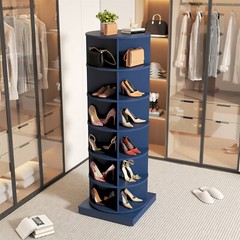 Modern 6 Tier Rotating Shoe Rack Tower 360° Spinning Shoe Display Carousel