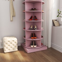 6 Tier Rotating Shoe Rack Tower 360° Spinning Shoe Display Carousel