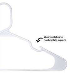 Mainstays Clothing Hangers, 50 Pack, White, Durable Plastic