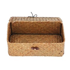 9.1 Inch Rectangular Shape Seagrass Storage Basket with Lid Hand Woven Small …