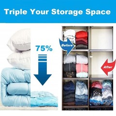 1/10 Pack Reusable Vacuum Storage Bags Space Saver for Clothes Blankets S/L/XL