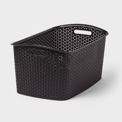 Y-Weave Jumbo Decorative Storage Basket Black