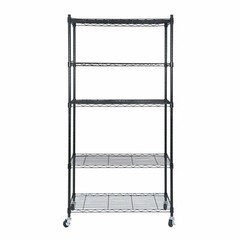 5 Tier Wire Shelves Rack Storage Unit Rolling with 4 Wheels Casters Large Space