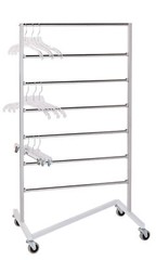 Z-Truck Clothing Hanger Storage 30″ x 22″ x 60 ½” Chrome Rolling Organizer Rack