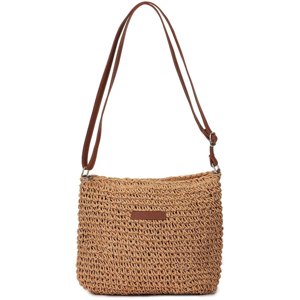 Summer Straw Crossbody Bag Women Beach Woven Shoulder Handbag Purse Boho Tote US