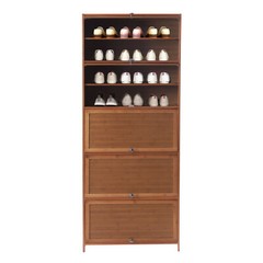 10-Tier Bamboo Shoe Rack Cabinet Organizer Wooden Shelf Stand Storage Book Shelf