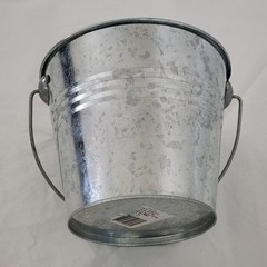 Lot 3 Silver Metal Bucket Pail Handle Tin 4.5 x 5.5″ Embossed Flowers Galvanized