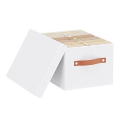 Foldable Storage Bin, 7.1 x 9.1 x 13 Inch Storage Box with Small（1 Pack） White
