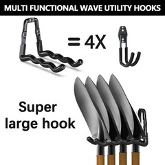 Super Heavy Duty Garage Hooks 6 Pack, One-Piece Construction Garage Wall Hook…