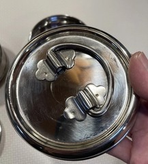 Stainless Steel Round Multi Purpose Storage Container Set of 2, Handle Lid