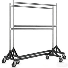 Z Rack, Clothes Rack Hold 550LB 86″ H Adjustable Height Double Rod | Heavy Duty