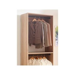 Klair Living Prosper 32″ Oak Wood Walk-in Closet with Two Rods