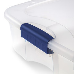 2-Pack Sterilite 66 Qt Underbed Storage Box Clear Wheeled Blue Lid