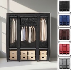 59” Portable Wardrobe – Large Capacity Clothes Storage Rack, Multi-functional