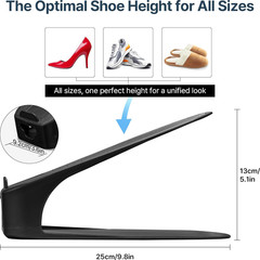 One-Piece Shoe Slot Organizer 10 Pack, Space-Saving Stackers for Closet, Entrywa