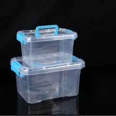 New 2pcs Large Plastic Storage Box Transparent Multifunctional Storage Box