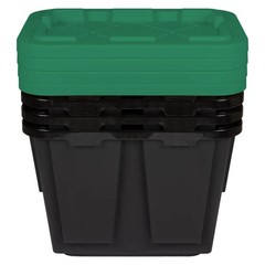12 Gallon Storage Bin Container 4- pack, Heavy Duty, Lids, Greenmade 5 Color NEW