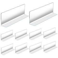 10Pcs Clear Plastic Shelf Dividers 7.87X2.36X1.18In L-Shaped Store Goods Sepa…