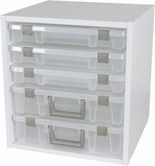 ArtBin 6855SC Super Satchel Cube – 15.5 x 16.75 x 15.625 in., 6 Rail Set, White