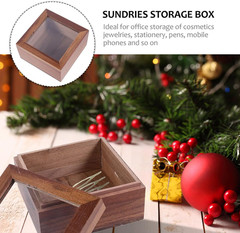 Walnut Storage Box with Clear Lid – Stylish Organizer for Jewelry & Supplies