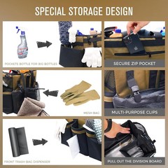 Wearable Cleaning Caddy Organizer with Handle & Shoulder Straps for Housekeepers