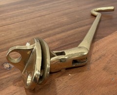 Solid Brass Cabin Eye Hook Latch 5 1/4” for Doors/Cabinet NOSw/3/4” Brass Screws