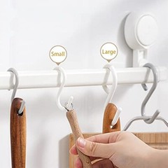6-Pack Secure & Quiet Plastic S Hooks, Small (2.4inch) White – 6 Count