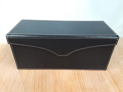 Faux Leather Storage Box Lidded Magnet Closure Red Velvet Inside 14x6x6